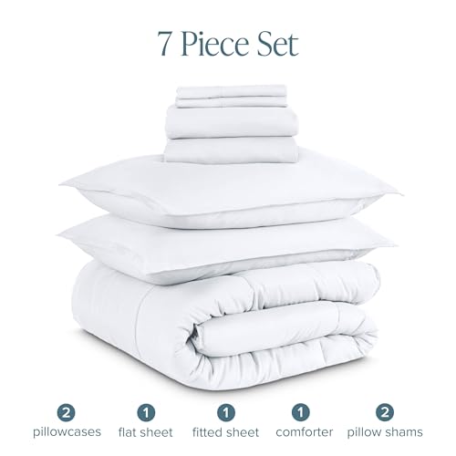 7-Piece Bed-in-A-Bag Comforter Set - Full Size - Ultra-Soft White