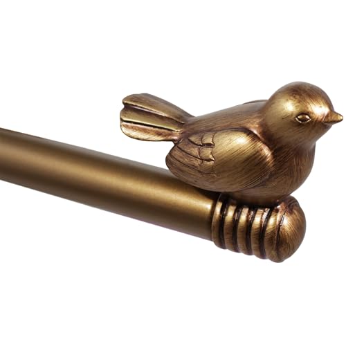 Adjustable Decorative Bird Curtain Rod Set, 3/4-Inch, 48 to 84 Inches