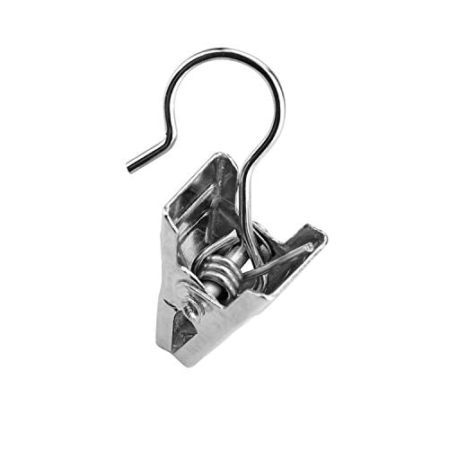 120-Pack Stainless Steel Hook Clips for Curtains, Photos, and String Lights