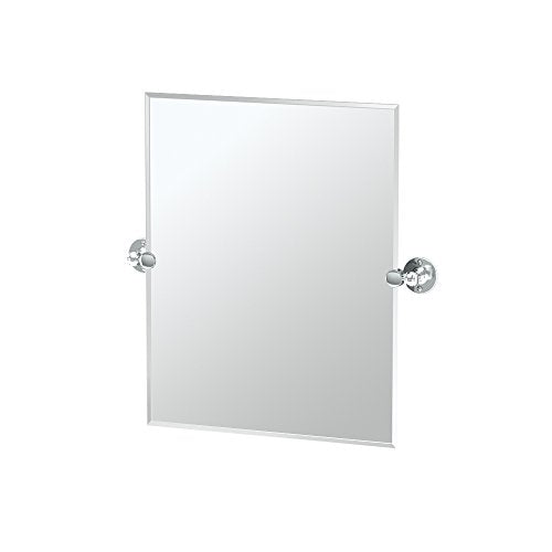 Rectangle Wall-Mounted Bathroom Vanity Mirror, 24 x 23.5 Inch Chrome Finish