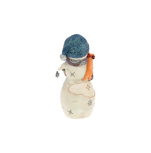 Furry Purry Snowman Figurine - Hand-Painted Cat Holiday Decor, 5" Christmas Ornament
