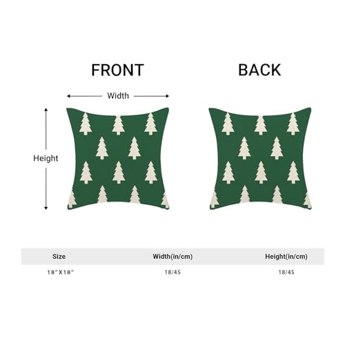 BETGINY Sage Green Christmas 18x18 Inch Pillow Covers Pack of 2 Decorative Linen Holiday Cushion Cases