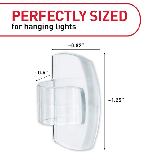 Command Outdoor Light Clips, Clear, 20 Clips and 24 Weather Resistant Strips