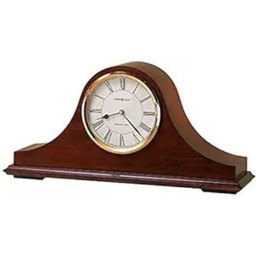 Howard Miller Dorr II Mantel Clock - Windsor Cherry Finish, Brass Accents, Chime, Quartz