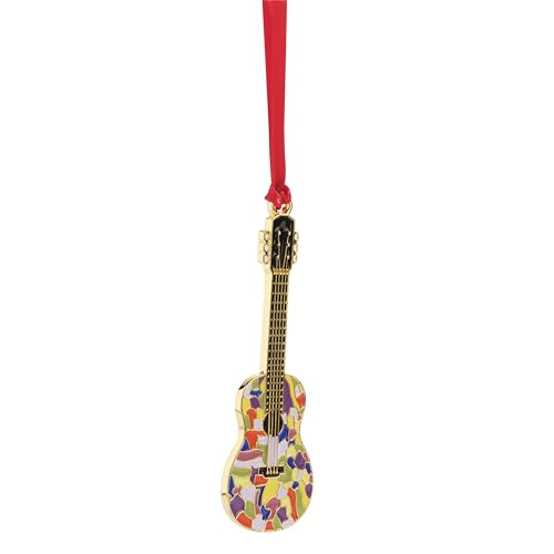 Dolly Parton Gold Plated Enameled Guitar Christmas Ornament - Holiday Keepsake