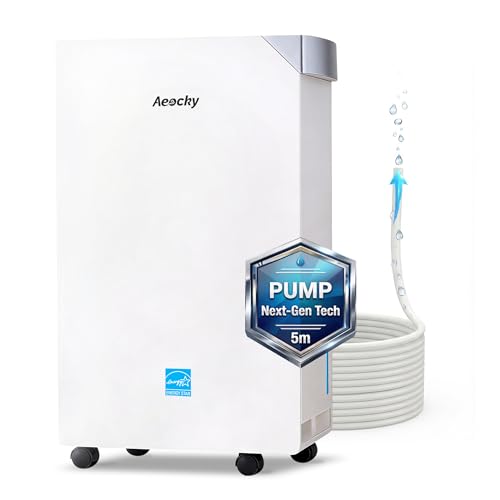 80 Pint Dehumidifier with Pump and Drain Hose for Basement and Home