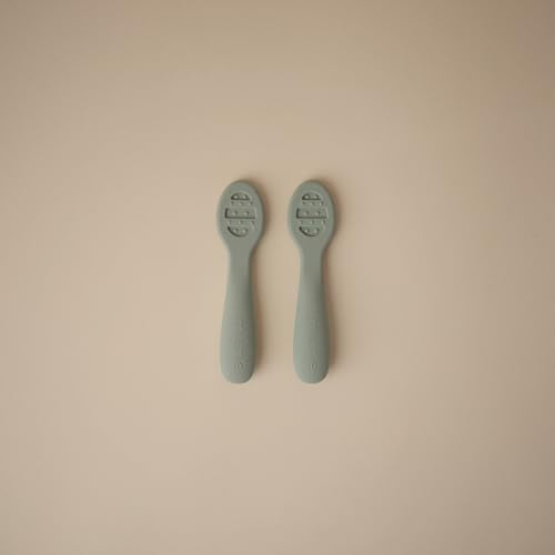 Silicone Baby Training Spoons 2-Pack for Self Feeding