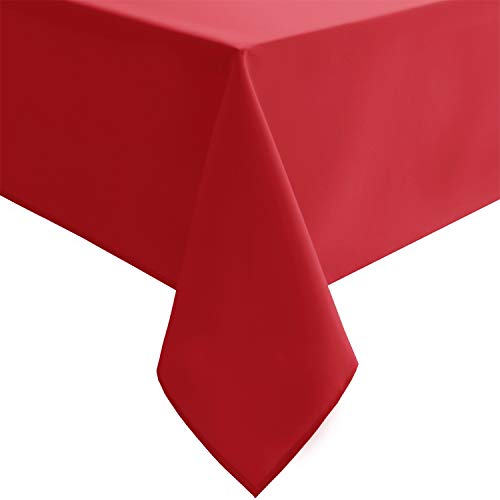 Hiasan Red Rectangle Tablecloth 90 x 156 Inch Waterproof Spill-Proof Cover