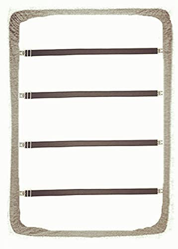 Adjustable Bed Sheet Clips - 4 Pieces, 20" to 78" (Black)