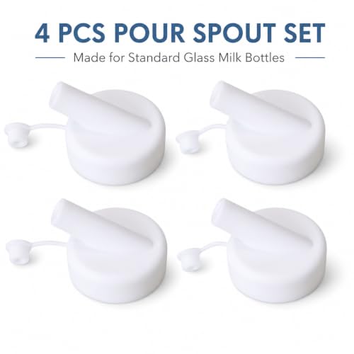 Silicone Pour Spout for Glass Milk Bottles & Jugs - Leak-Proof & Reusable