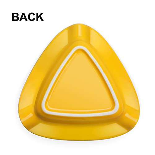 Ceramic Triangle Cigar Ashtray - Deep Basin 3-Cigar Rest for Indoor & Outdoor