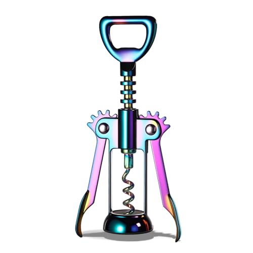 Iridescent Winged Corkscrew & Bottle Opener - Rainbow Wine Gift Accessory