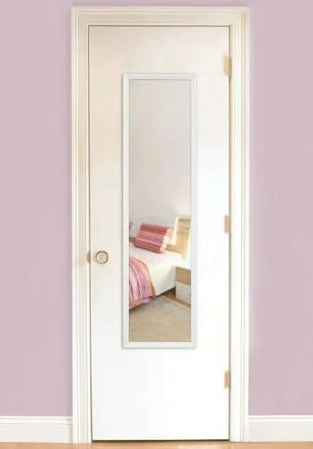Full Length Over-the-Door Mirror - 13x49 Inch Wall Hanging Mirror with Frame