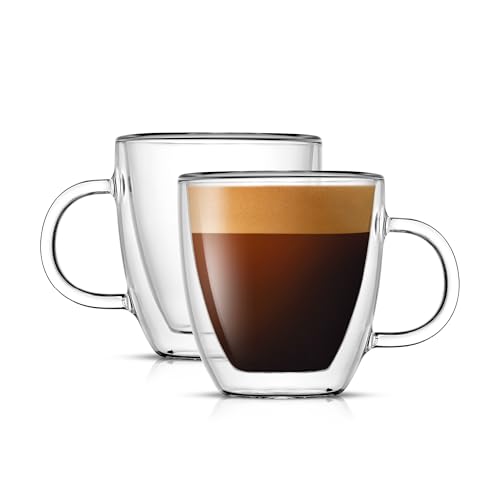 Double Wall Insulated Espresso Mugs - 5.4 Ounce Glass Set of 2