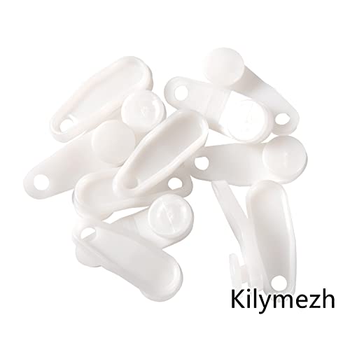 50-Pack White Curtain Track Glider Hooks for Traverse Rods