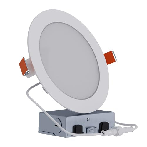 HALO HLB 6 inch LED Recessed Lighting Canless Dimmable Ceiling Light with Selectable Lumens and Selectable Color Temperature 2700K-5000K Wet Location Indoor Outdoor Soffit Downlight HLB6LSFS5