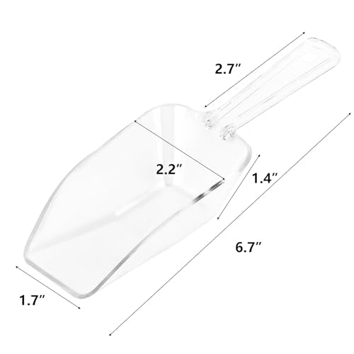 16Pcs Clear Plastic Ice Tongs & Scoops Set for Buffet & Party Use