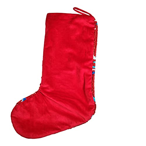 Colorful Snowflake Stocking by Peking Handicraft – 100% Wool & Cotton Christmas Decor