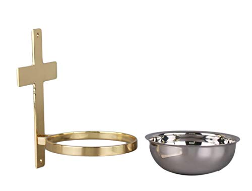 Wall Mounted Holy Water Font Basin - Religious Decorative Vessel