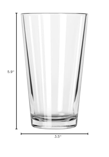16oz Pint Glass with DuraTuff Heat-Treated Rim for Beer and Cocktails