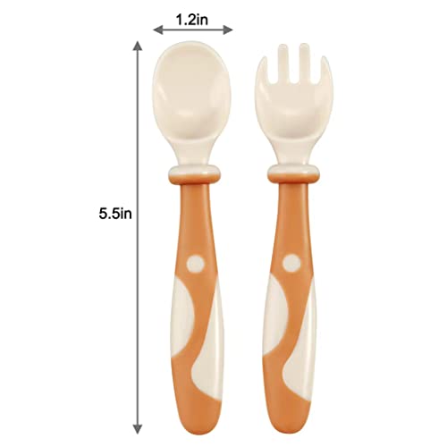 Baby Bendable Training Spoons and Forks Set 6-Pack Self-Feeding Utensils