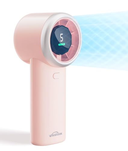 Portable Handheld Turbo Fan 5-Speed Personal Pocket Fan Light Pink
