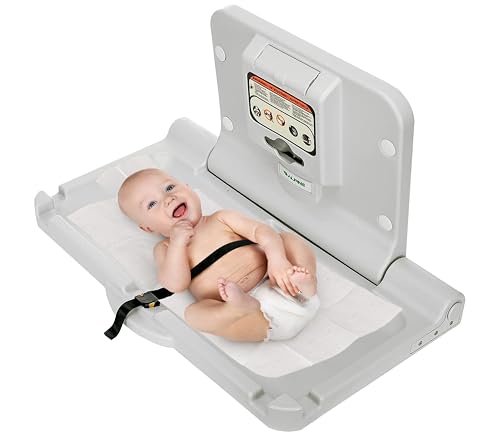 Wall Mounted Horizontal Baby Changing Station - Foldable Diaper Table