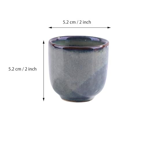 Ceramic Sake Cup Set - 6 Artisan Reactive Glazed Tea & Drinkware, 2-inch