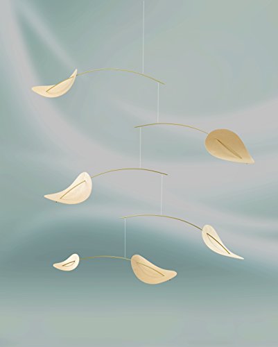 Drifting Clouds Hanging Mobile - Beech Wood and Steel Art Decor