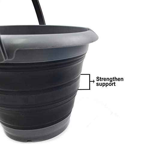 SAMMART 5L Collapsible Plastic Water Bucket - Portable Foldable Water Pail for Camping, Fishing & Outdoor Use