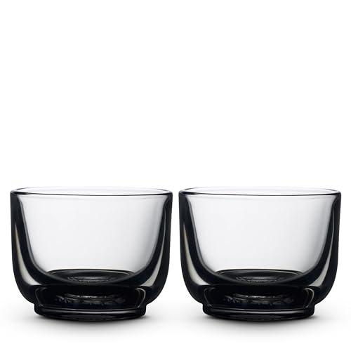 Fellow Pirch Cortado Glasses 4.5 oz Smoke Set of 2 - Weighted Soda Lime Glass Coffee Cups