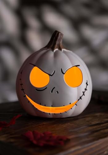 6-Inch Light-Up Pumpkin Halloween Decoration with Glowing Cutouts