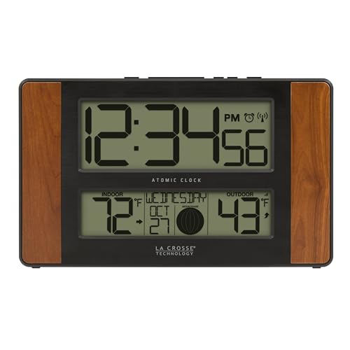 Digital Atomic Wall and Table Clock with Wireless Outdoor Temperature Sensor