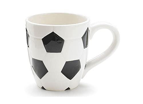 15oz Hand-Painted Soccer Ball Ceramic Mug - Unique Sports Coffee Cup for Fans & Coaches