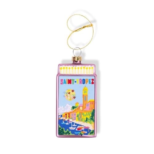 FURBISH St. Tropez Glass Christmas Ornament - Matchbook Tree Decor