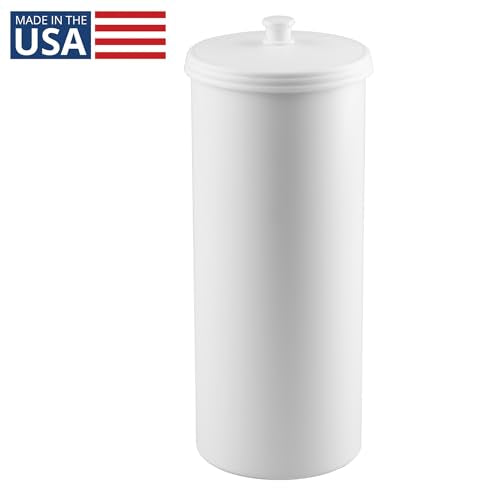 Freestanding Toilet Paper Storage Holder with Lid, Holds 3 Spare Rolls