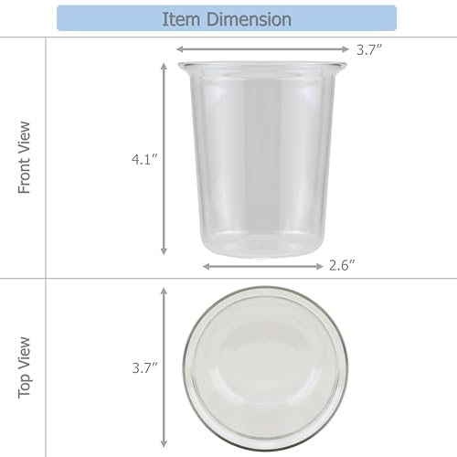 Clear Borosilicate Glass Drinking Cups, 13.5oz Set of 2