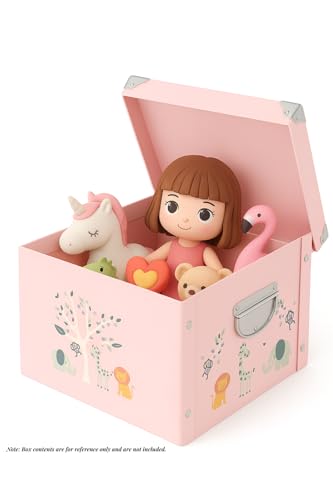 Baby Keepsake Box with Lid & Handles - Large Collapsible Memory Storage