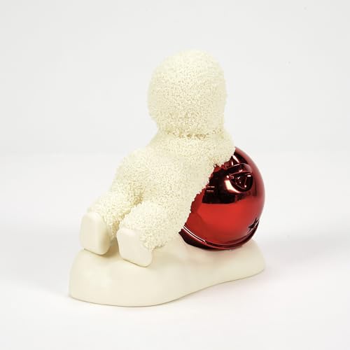 Christmas Snowbaby Figurine with Red Jingle Bell - Holiday Decor, 3.54 Inch