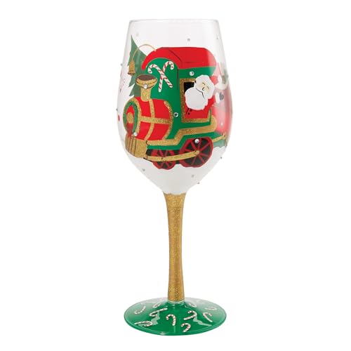 Enesco Lolita Christmas Santa Wine Glass 15oz Hand-Painted Holiday Decor