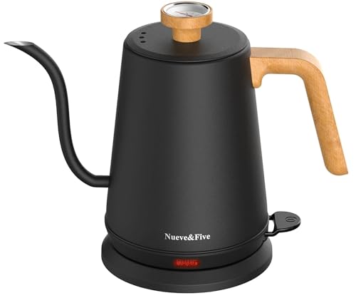Electric Gooseneck Kettle with Thermometer, 1.0L Pour Over Coffee Kettle