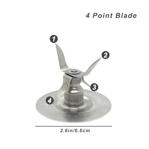 2-Pack Stainless Steel Blender Blade Replacement with 4 Sealing Gaskets