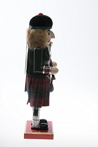 Clever Creations Green Scottish Bagpiper Wooden Nutcracker 14 Inch Christmas Decor