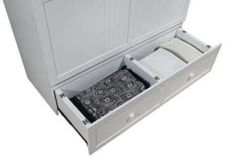 Tuscany Queen Murphy Cabinet Bed with 6-Inch Memory Foam Mattress & Charging