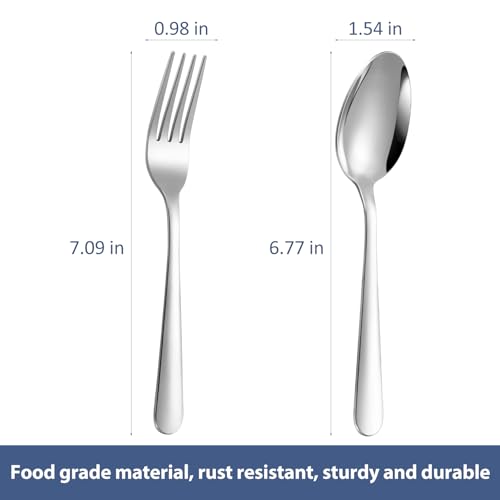 24-Piece Stainless Steel Flatware Set - 12 Forks and 12 Spoons