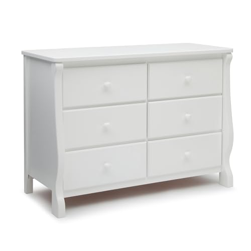 6-Drawer Nursery Dresser with Safety Interlocking Drawers - White