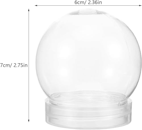 10-Piece Clear Plastic DIY Snow Globe Jars with Screw-Off Caps, 3-Inch