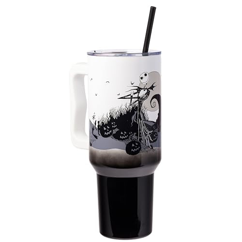 Nightmare Before Christmas 40oz Stainless Steel Tumbler with Hill and Moon Scene - Silver Buffalo