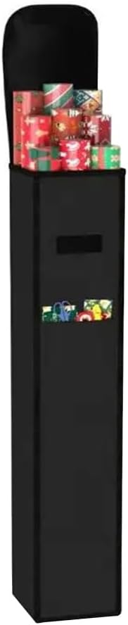 Wrapping Paper Storage Bag - 31'' Organizer for 9 Rolls | Gift Wrap Holder with Pocket for Crafts