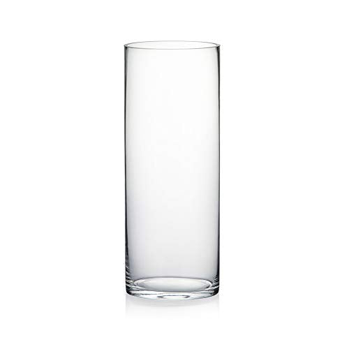 Clear Glass Cylinder Vase (6" x 16") for Wedding Centerpieces & Decor
